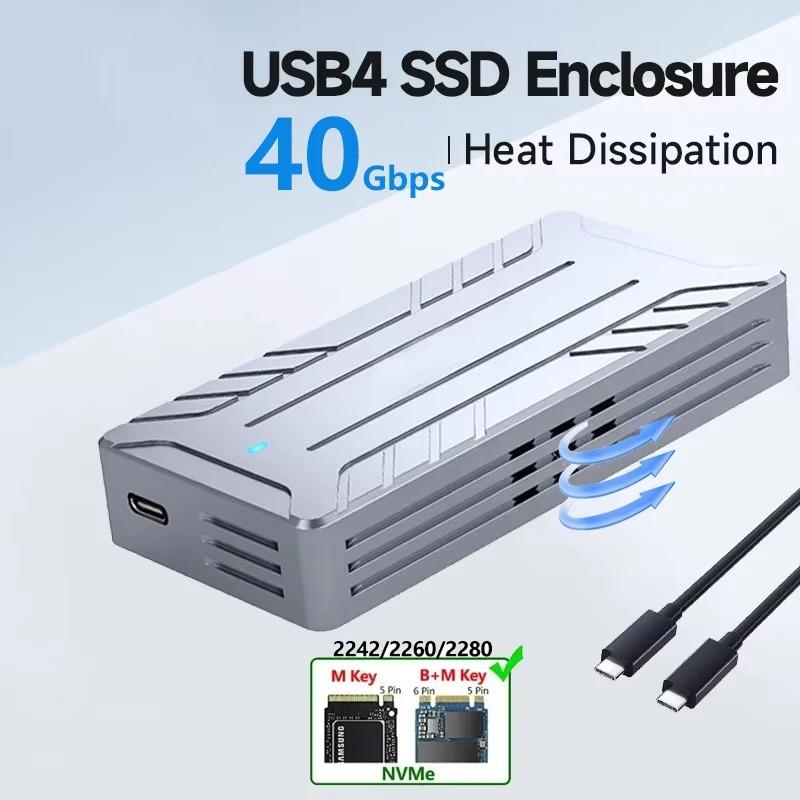 Корпус для твердотельного накопителя USB 4.0 40 Гбит/с USB-C M.2 NVMe SSD, внешний жесткий диск USB 4.0, коробка для Macbook, iPad, телефона, ноутбука