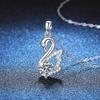 Серебряное ожерелье с муассанитом в виде лебедя S925 для женщин - Элегантная французская модная цепочка на ключицу, подарок