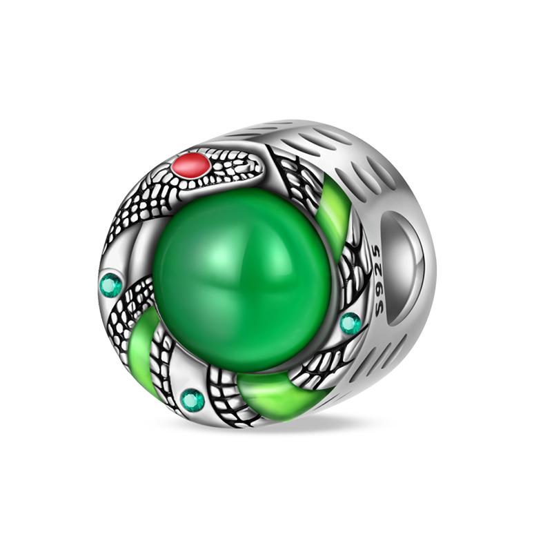 925 Silver Green St Patricks Clover Pendant DIY Charm Beads for Bangle Charms Bracelet Women Jewelry