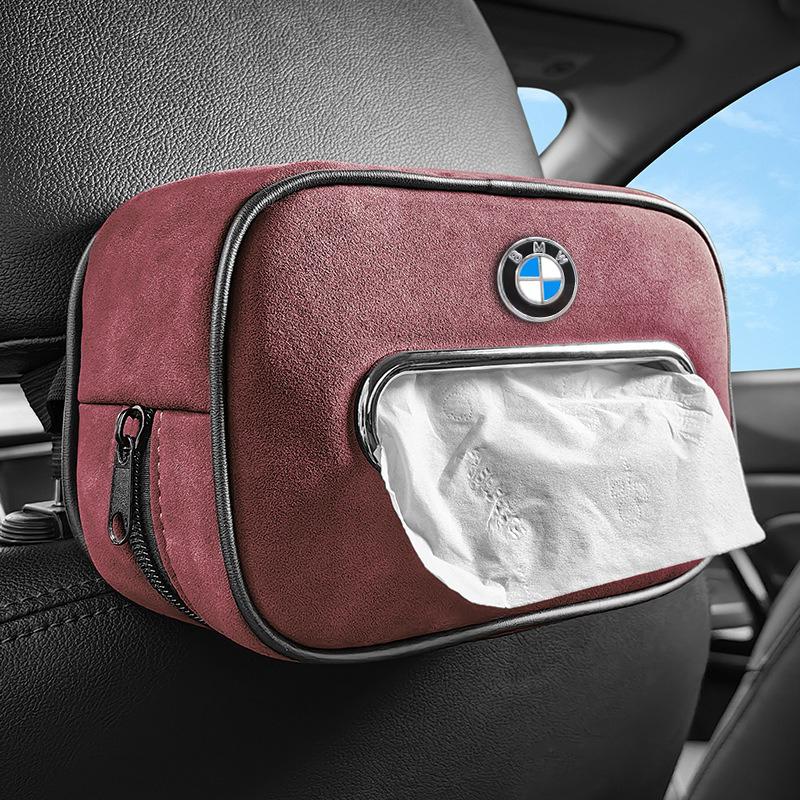 Car Tissue Box Sunshade Seat Backrest Suspension Tissue Box Car Armrest Box for BMW X1 X4 X6 M2 M4 M3 E83 E53 E46 E62 E93 F10 F2 HLSRM1