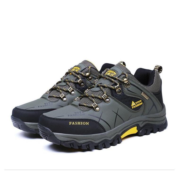 Новые высококачественные мужские походные ботинки, прочные кожаные скальные туфли, кроссовки для ходьбы на открытом воздухе, повседневная обувь с резиновой подошвой