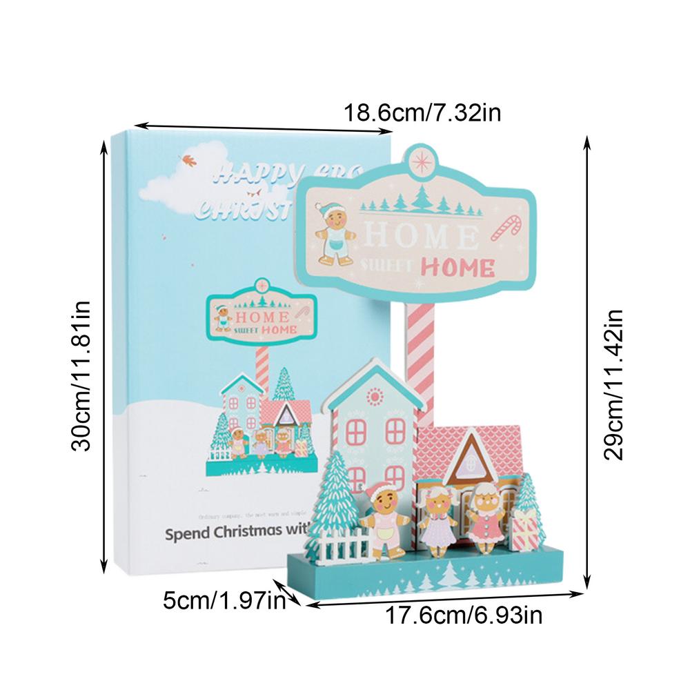 Рождественский деревянный домик табличка на стол Веселые рождественские деревянные таблички на стол Рождественские зимние украшения для дома Декоративная центральная часть стола