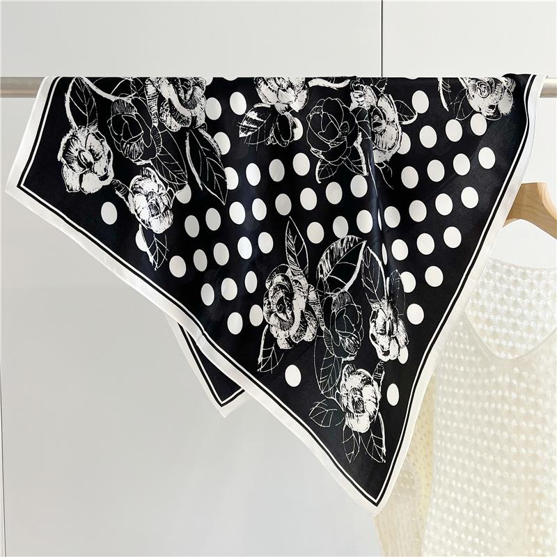 Silk Silk Scarf Women'S Season Versatile Elegant French 70Cm Chinese Square Scarf Mulberry Silk Scarf Multifunctional Shawl