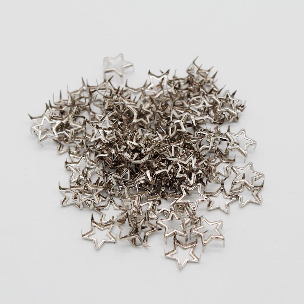 100Pcs Punk Star Stud Rivets Pentagram Claw Nailheads Leather Crafts