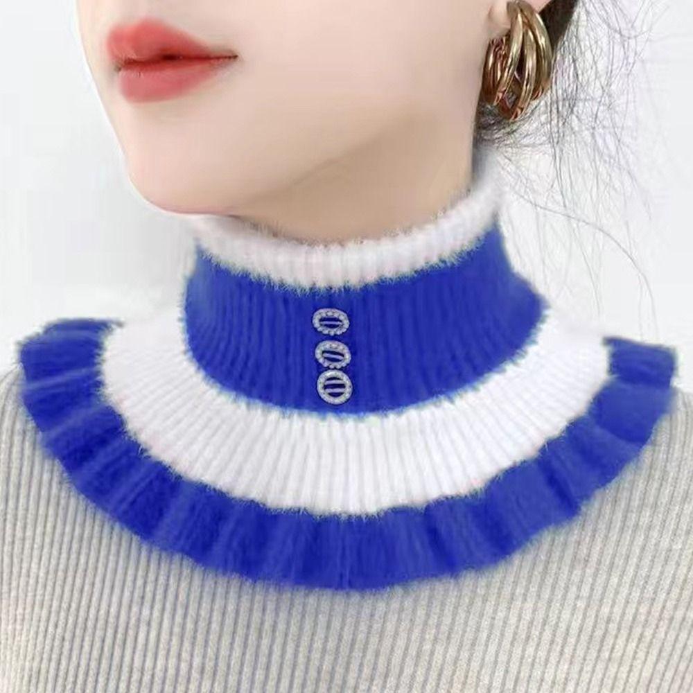Winter Thick Mink Velvet Ruffle Pullover Warm Scarve Neck Guard Scarf Neck Warmer Fake Collar