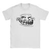 Креативная футболка с дизайном Trollface, унисекс, с круглым вырезом, из чистого хлопка, с коротким рукавом, больших размеров