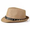 Hat Women's Summer Fashion British Top Hat Breathable Sunshade Hat Riveted Jazz Hat Men's Straw Weaving Small Hat