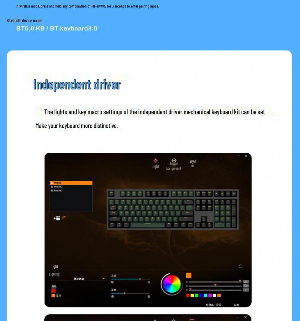 Беспроводной Bluetooth механический набор клавиатуры RGB, с возможностью настройки и тремя режимами подключения, разных размеров