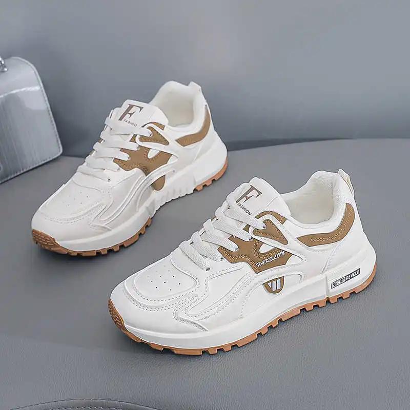 Коричневые ботинки хай-кат из искусственной кожи, женские ботинки, кеды для скейтборда и тенниса, спортивная обувь, супер распродажа, трендовые сапатени, милые