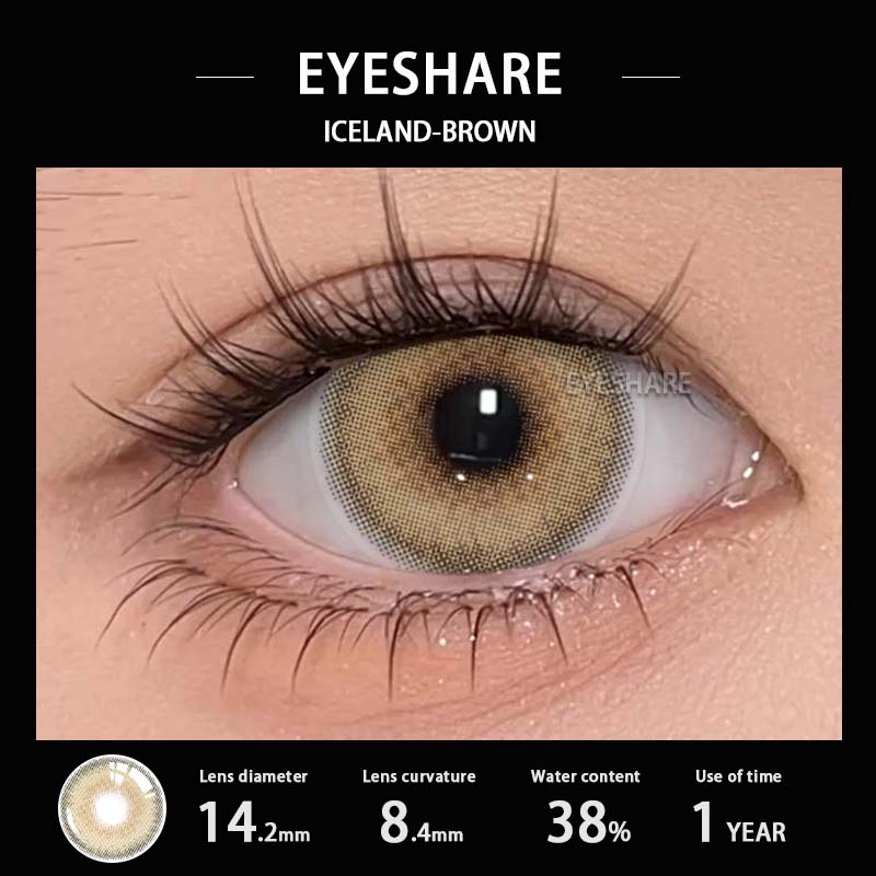 EYESHAER Цветные контактные линзы Небесно-голубые линзы для очков Коричневые натуральные контактные линзы Светло-зеленые модные линзы Серые цветные контактные линзы 1 пара