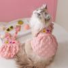 Cat Spring/Summer Thin Princess Style Dress Dog Tulip Bubble Grid Pumpkin Sling Dress Pet Clothing Puppy Clothes Dog Shirt