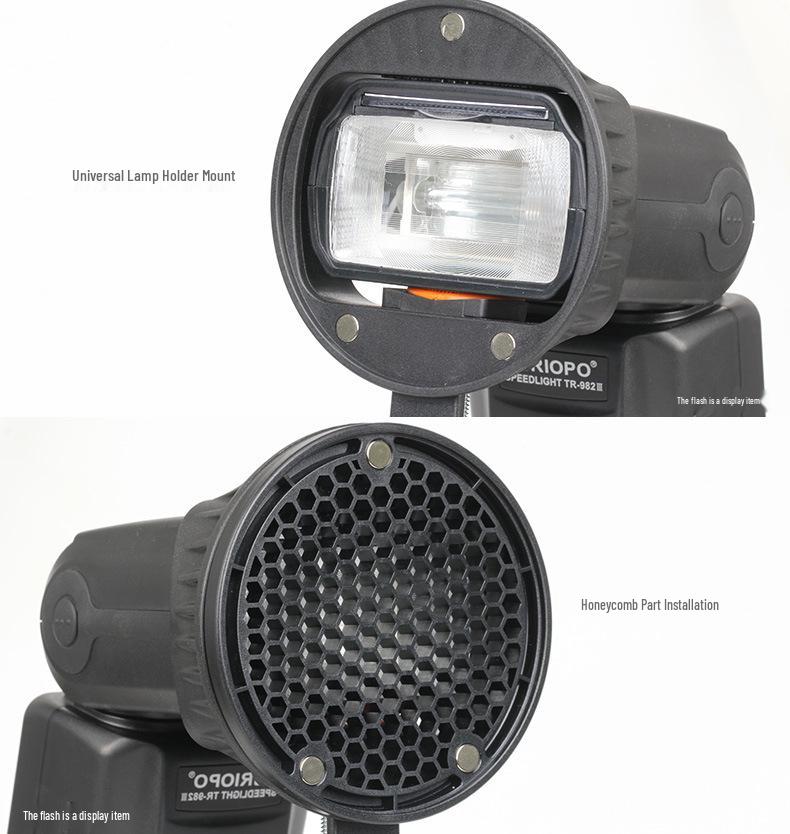 Jiebao TR08 DSLR Magnetic Flash Diffuser with Honeycomb Filters and Quick Release Ball Head