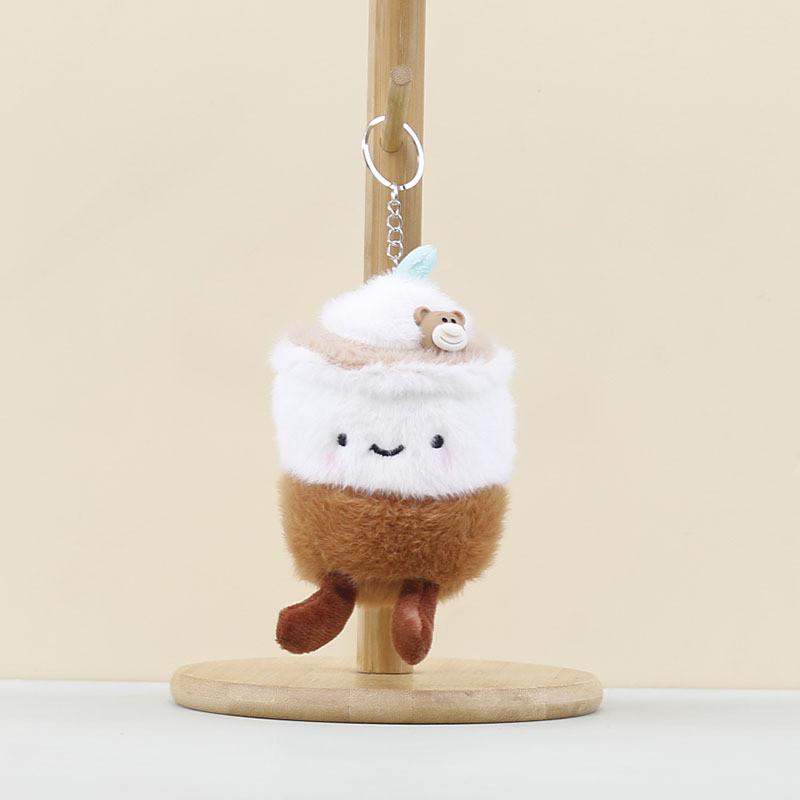 Tea Milk Cup Backpack Decor Stuffed Toy Pp Cotton Short Plush Keychain For Kids
