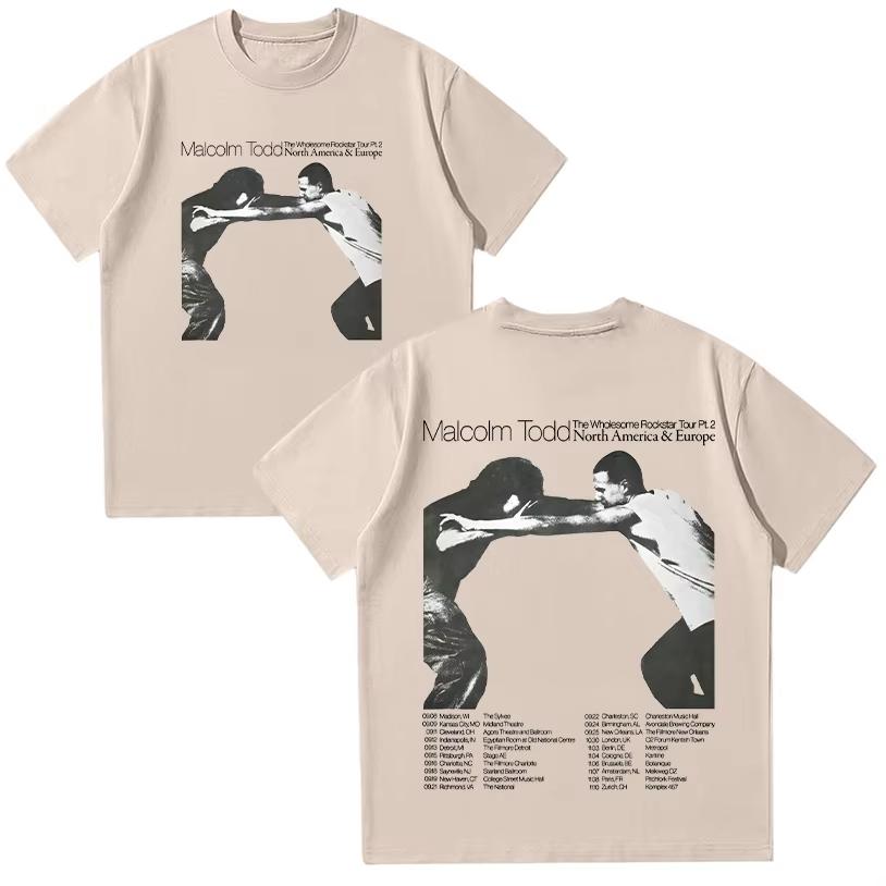 2026 Malcolm Todd The Wholesome Rockstar Tour Pt2 Футболка Винтажная футболка 90-х Streetwear Мужская и женская Хлопок Короткий рукав