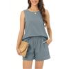 Комплекты для женщин, комплекты из 2 предметов, топ без рукавов и шорты, пижамные комплекты, спортивные костюмы, спортивные костюмы