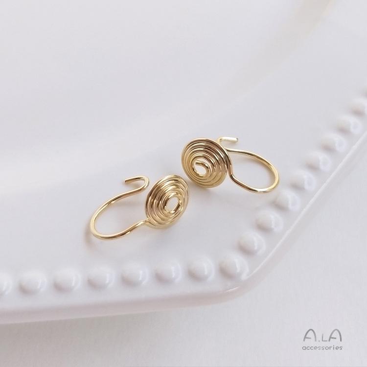 Золото 14K/18K Клипсы для ушей в виде комариной спирали без прокола - Сделай сам Безболезненные серьги ручной работы