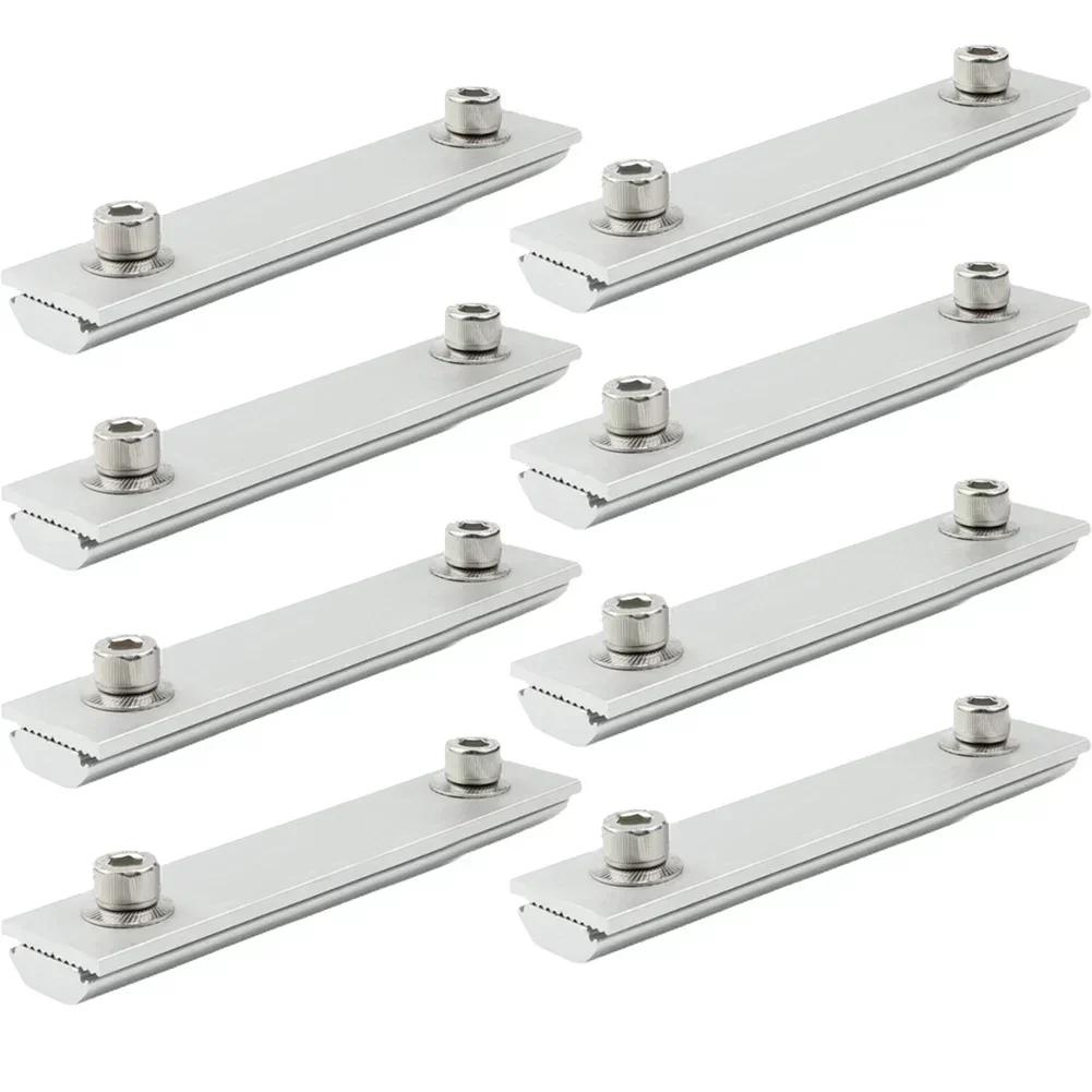 Rails Connectors Solar Module Solar Power Supplies 1/4/8Pcs Aluminium Alloy Connection Block Guide Rail Connector