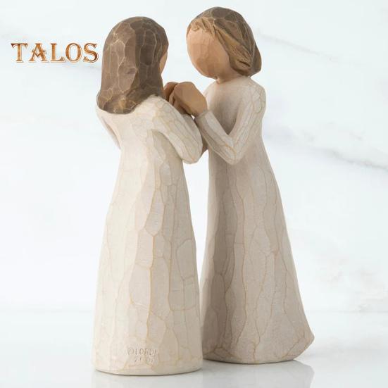 Resin Sister Figurine Tabletop Sisterhood Friendship Ornament Living Room Bedroom Decor Girls Sisterly Love Sculpture for Sister Friends Gift