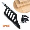 Набор пилок из углеродистой стали для лобзика 5 шт. Т-образный хвостовик Изогнутые пилки для лобзика для фигурной резки Прецизионная резка Дерево Электроинструмент Пилка для лобзика