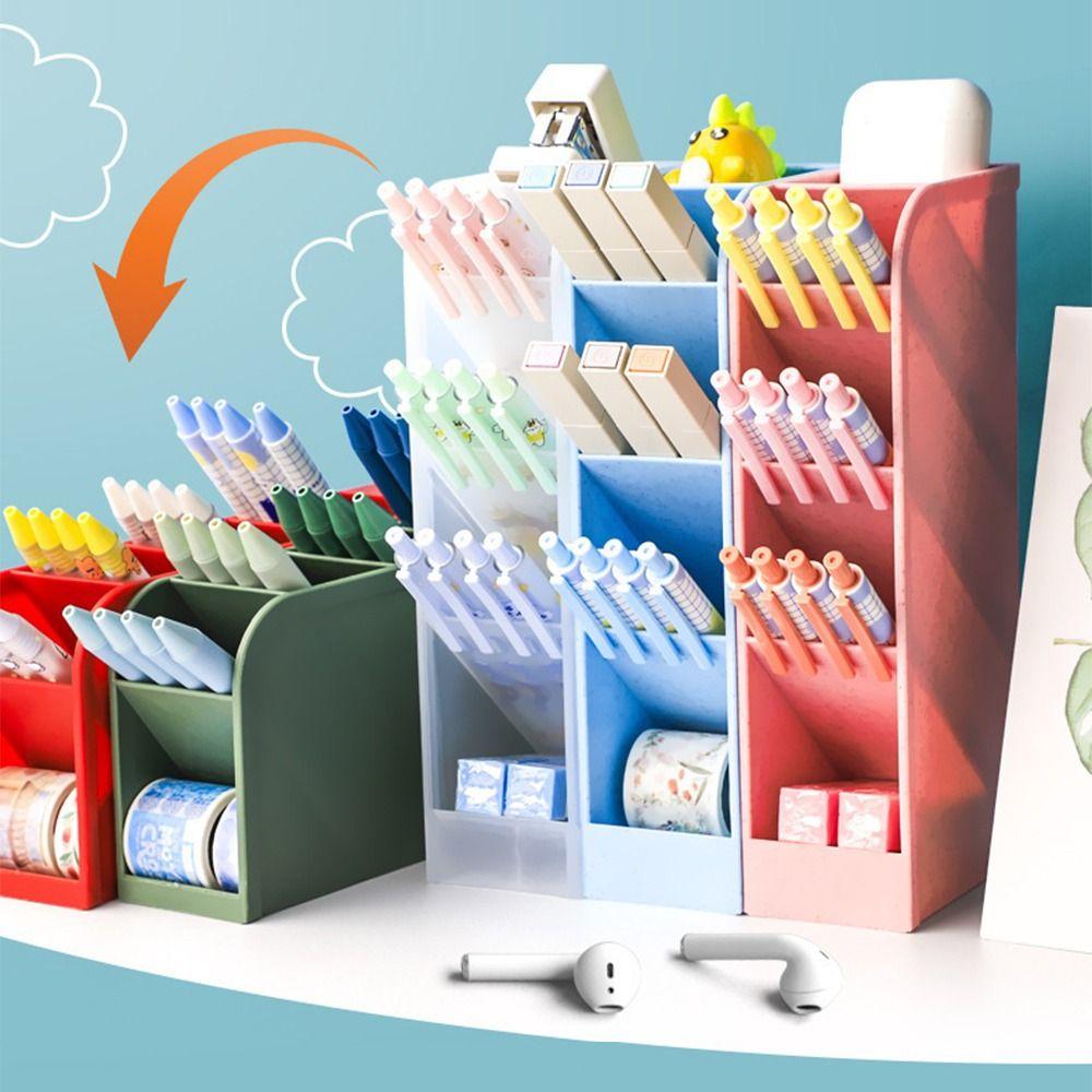 Пластиковый держатель для ручек Наклонного типа Ведерко для ручек Разных размеров Стенд для демонстрации канцелярских товаров Подарок