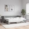 VidaXL Daybed with Trundle Bed Light Grey 90x200 Cm Fabric 3196578