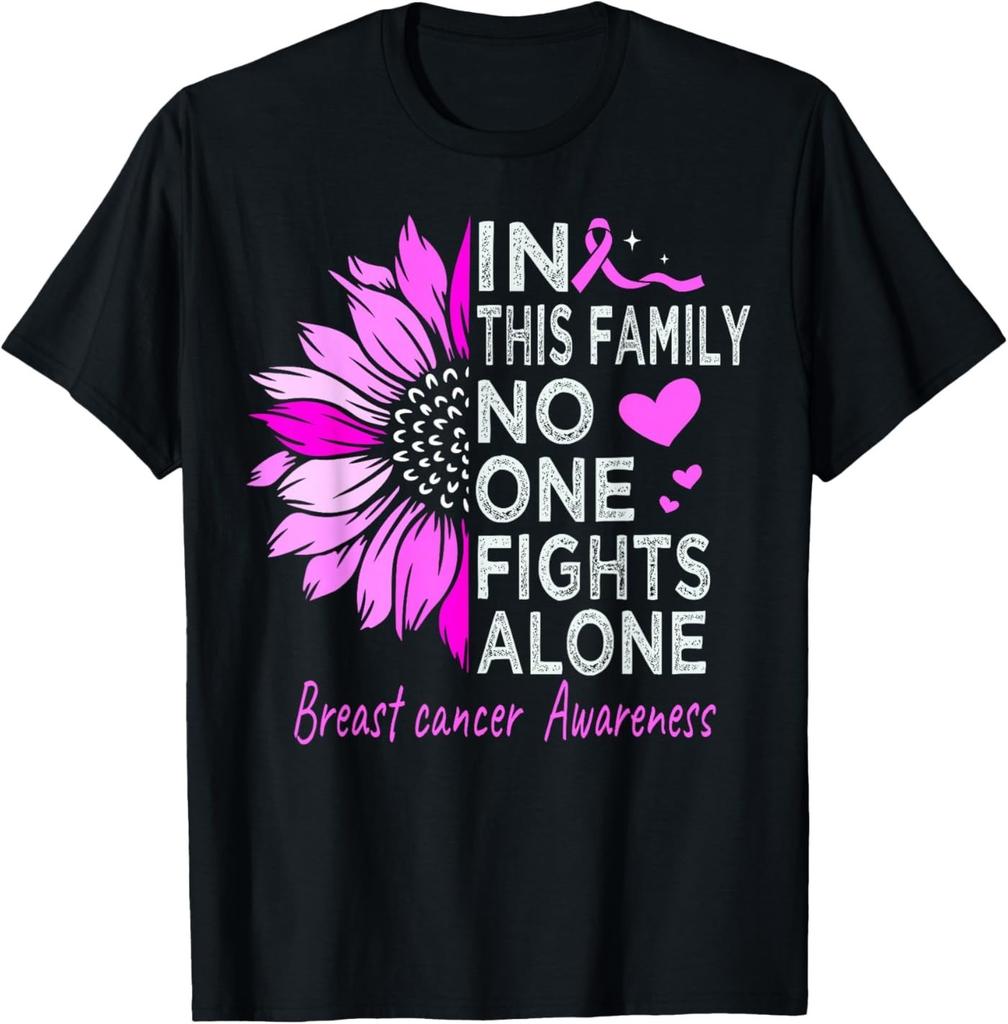 Breast Cancer Awareness Sunflower Support Breast Cancer T-Shirt
