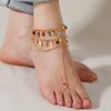 Цепочки для пальцев ног, модные многослойные цепочки для лодыжек, модные пляжные браслеты с разноцветными бусинами для женщин