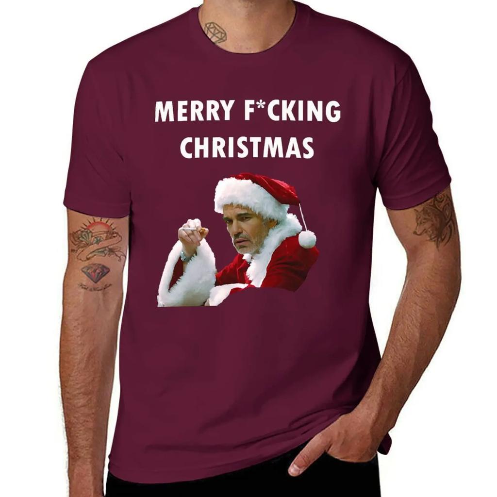 Bad movie Santa - Merry F cking Christmas Essential T-Shirt sublime tops street wear Blouse shirts graphic tee men