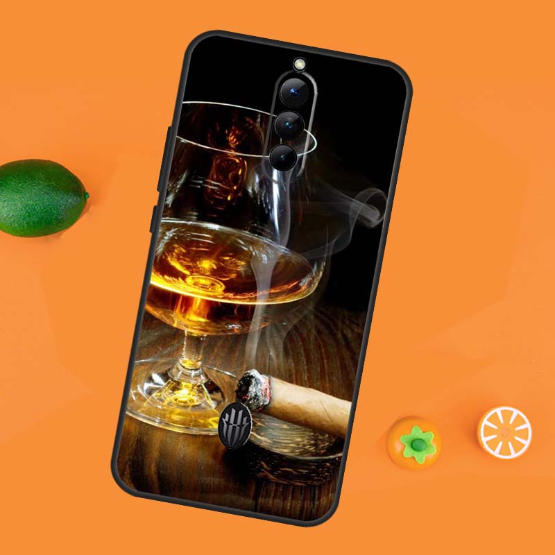 Чехол-кейс для напитков с сигарой и виски для ZTE Nubia Red Magic 8S 9S 10S 8 9 10 11 Pro Plus 6 7 6S 7S Pro RedMagic 10 Air