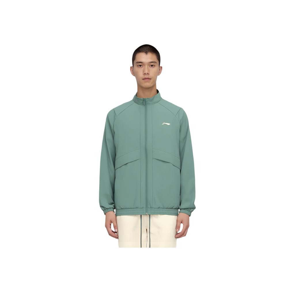 Li-Ning Серия Фитнес Однотонная куртка с воротником на молнии Удобная Дышащая Универсальная Мужские куртки Qianshan-Cui AJDU145-2