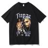 Rap Singer Tupac 2pac Hip-hop Streetwear Oversized Sleeve T-shirt 2025 Summer Fashion Men's and Women's Kids Cotton T-shirt