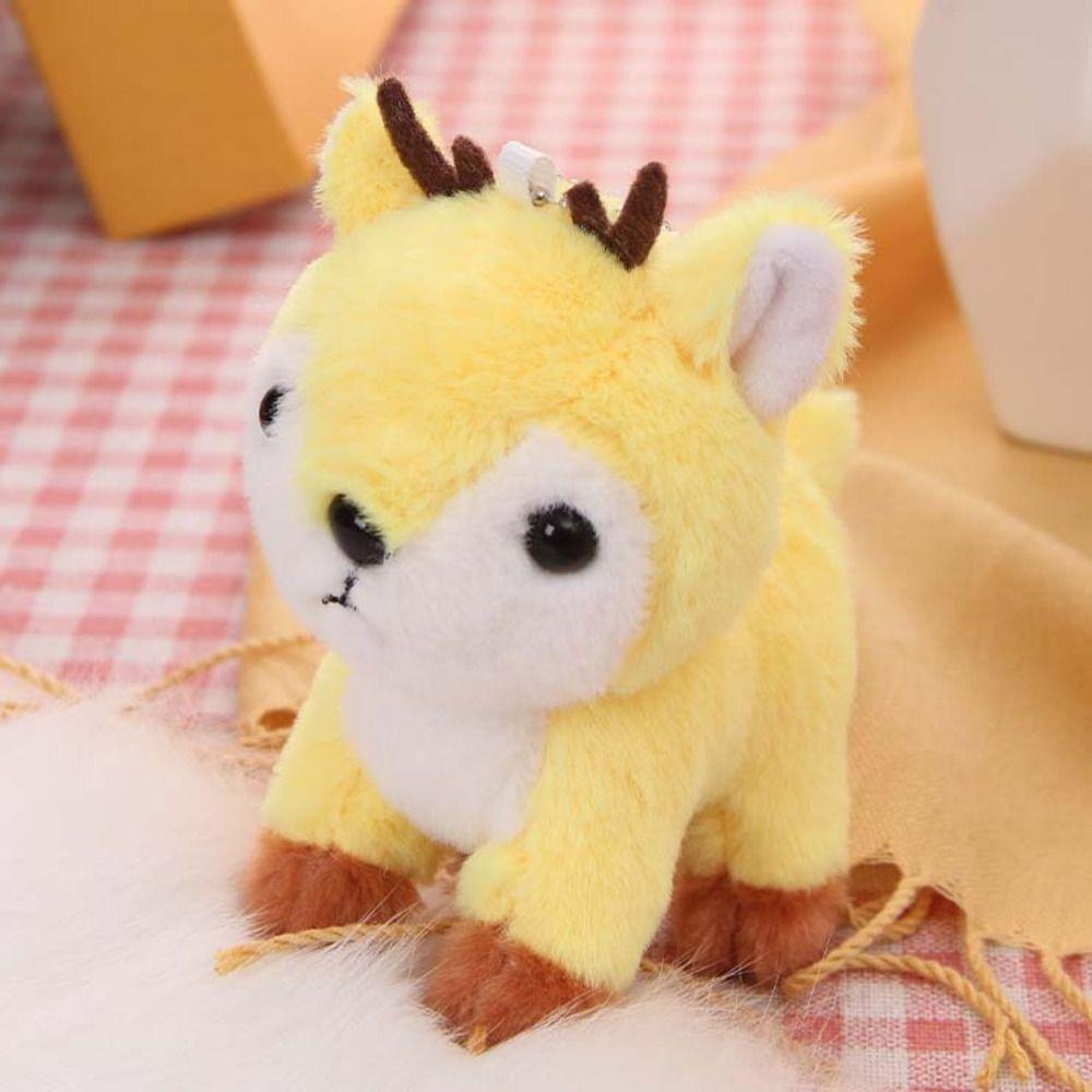Fawn Keychain Stuffed Deer Keychain Key Ring Pendant Fluffy Elk Doll Deer Plush Toy  Hanging Decor