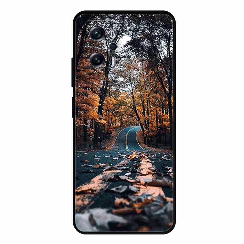 For Xiaomi Poco X4 GT Case X4GT X 4 GT Wolf TPU Silicone Soft TPU Back Cover for Poco X4 GT Para Cartoon Black Edge Fundas Coque