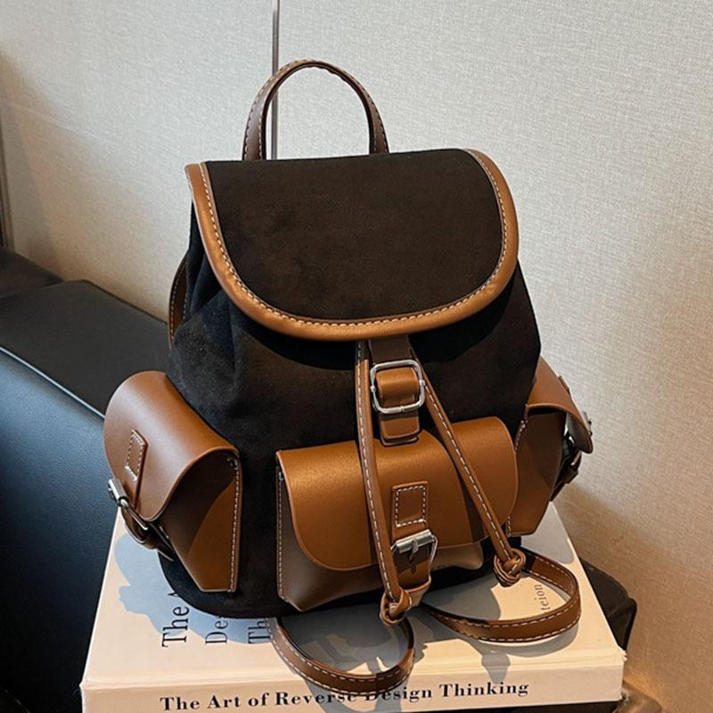 Матовый ретро рюкзак женский повседневный нишевый дизайн студенческий школьный рюкзак ведро легкий дорожный рюкзак