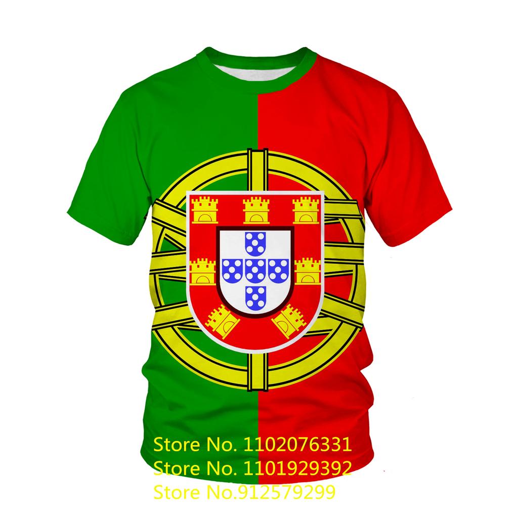 Newest Fashion Portugal Flag 3d T Shirt Men/Women Casual Round Neck Short Sleeve Sports T-shirt