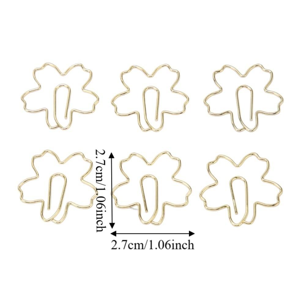 100Pcs Gold Cute Paper Clips Sakura Shape Cool Paper Clips Cute Cute Planner Clips Office