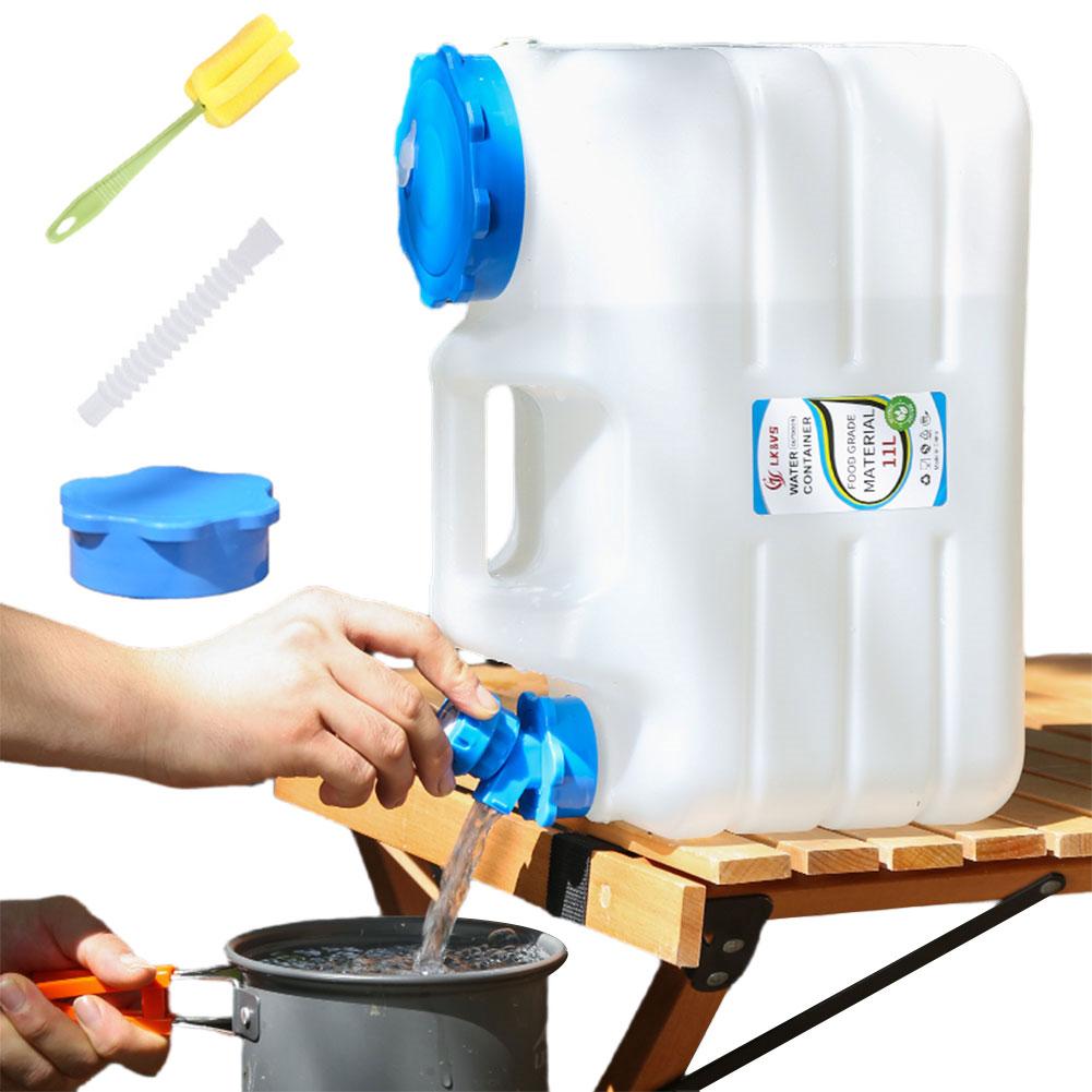 11L Water Bottle Camping Large Capacity Water Pouch With Detachable Faucet Food-Grade Car Water Tank Camping Fishing Bucket