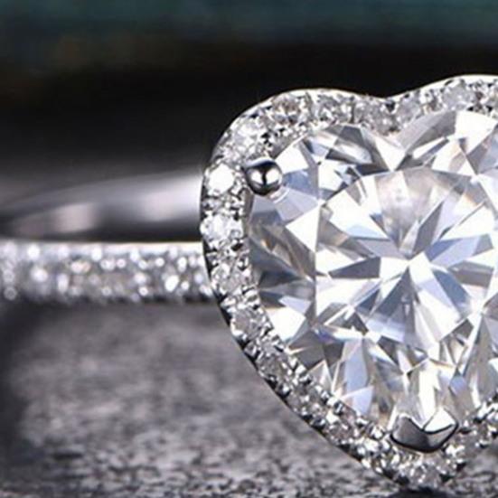 Женское кольцо в форме сердца со стразами, ювелирное изделие, гальваника, внешний вид, кольцо на палец