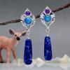 1 пара уникальных резных сережек-капель для пирсинга, очаровательный подарок, винтажный этнический стиль, женские камни с камнями