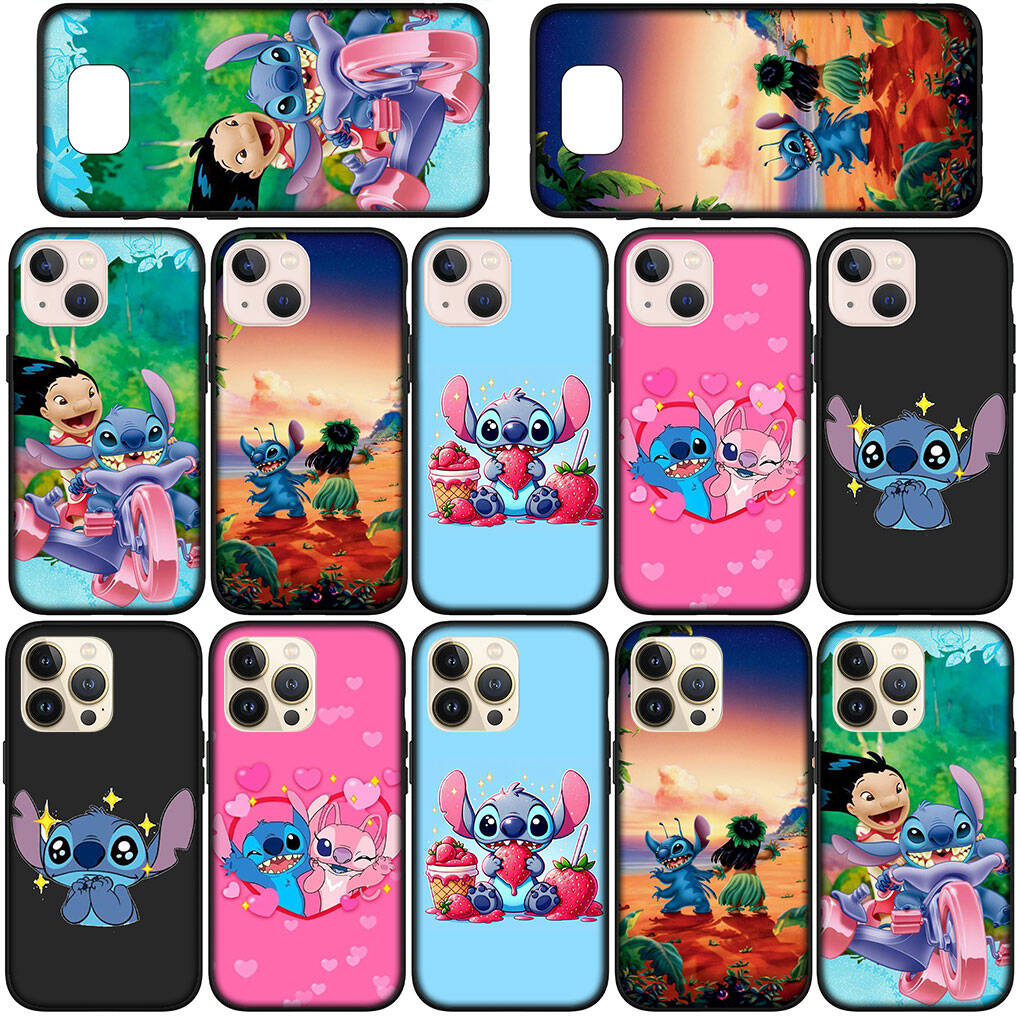 Phone Case for iPhone 17 16 15 Plus X XR Huawei P30 P20 Lite Redmi Note 14 12 11 13 Pro Max OPPO A60 A80 A40 A18 A38 Cartoon Lilo Luxury Stitch Cover