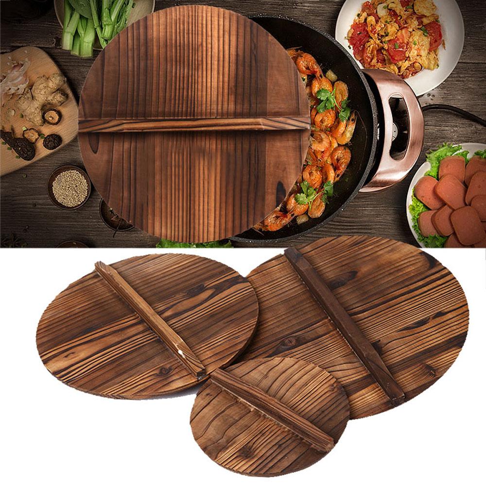 Accessories Anti-scalding Anti-overflow Pan Lid Iron Pot Cover Cookware Part Fir Wood Pot Lid