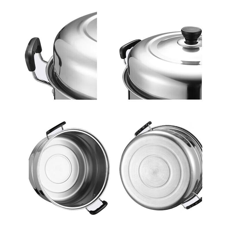 Homeglen 30cm Double-Layer 304 Stainless Steel Steamer Pot