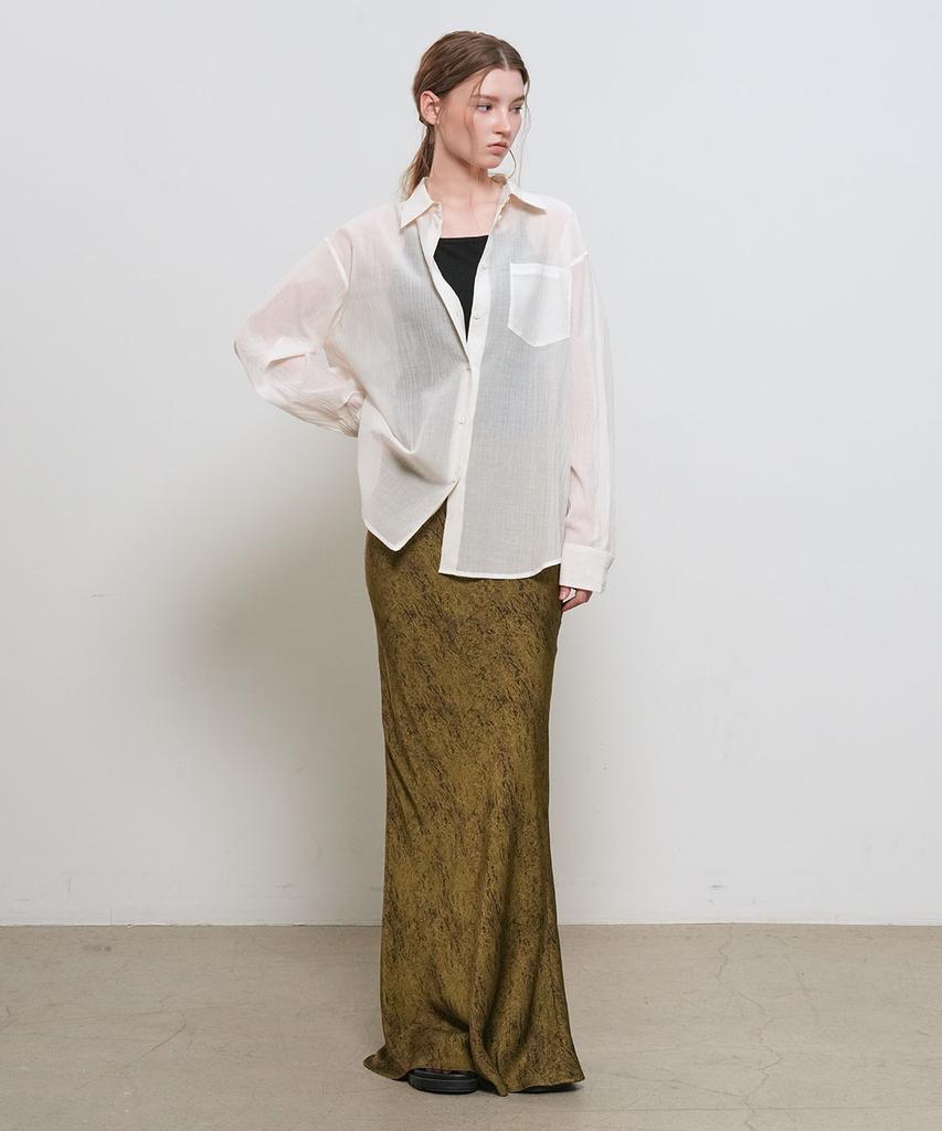 GENERALIDEA Summer Wrinkle Sheer Shirt [Ivory] / Wbe2L03531