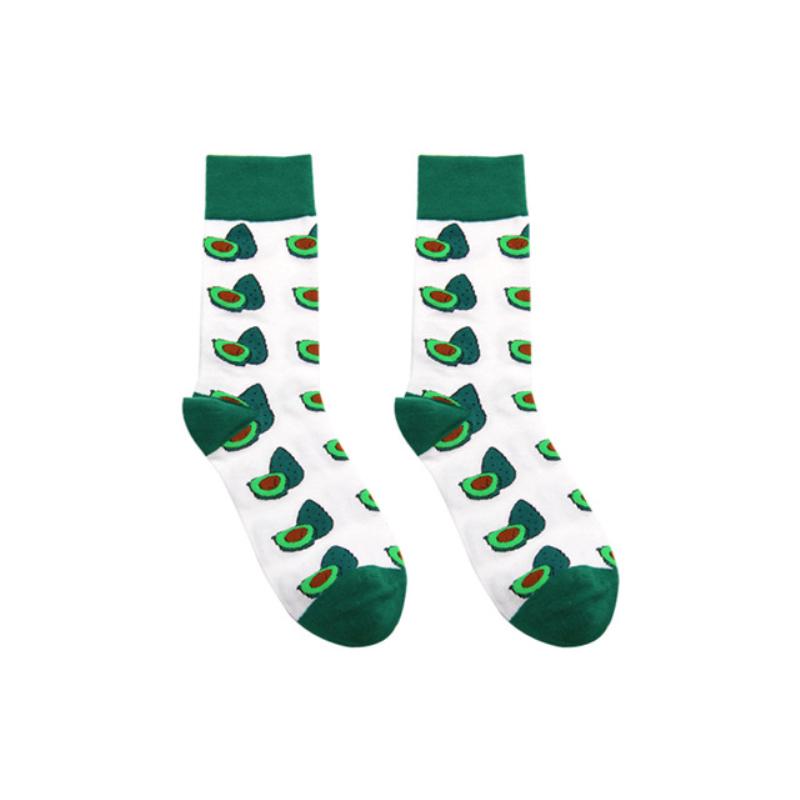 Men Socks Cartoon Lemon Cherry Pineapple Avocado Fruits Colorful Harajuku Male Hip Hop Cotton Socks