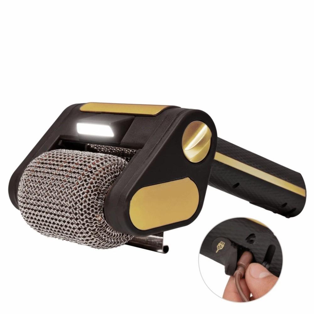 Stainless Steel Roller Grill Cleaner Brush with LED Light Barbecue Cleaner Tools  Outdoor Cooking