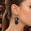 Day of The Dead Earrings Halloween Witch Earrings, Gothic Drop Lightweight Acrylic Pendant Anti-rust Alloy for Women Girls Accessories