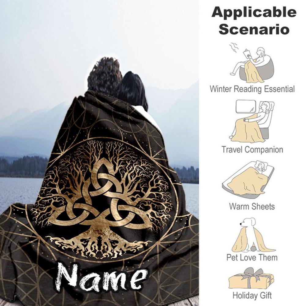 Black Tree Life Customize Your Name Blanket Cozy Customizable Blanket Warmthful Decor Perfect for Nap Office Chair Chair Picnics All-Season Use