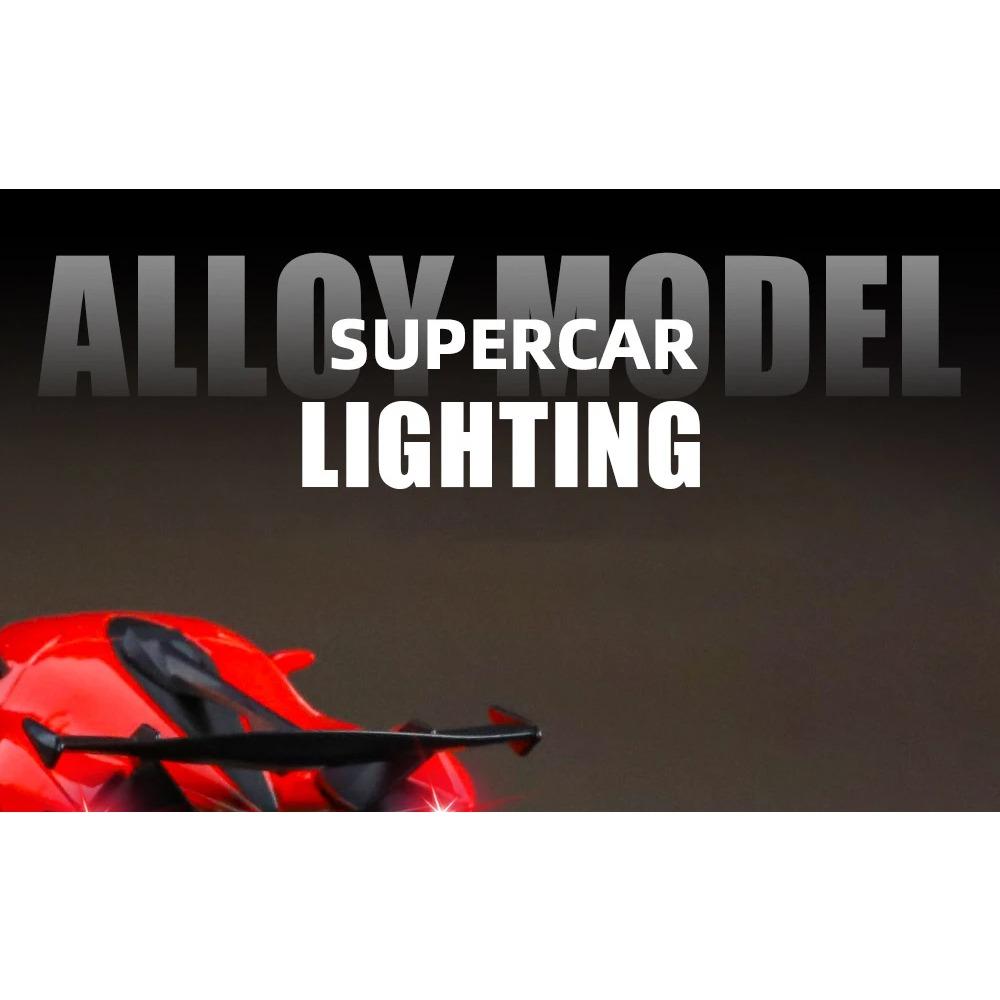 1/32 Apollo Intensa Emozione IE Металлическая модель спортивного автомобиля Литье под давлением Металлический гоночный автомобиль Модели транспортных средств Звук и свет Детская игрушка Подарок
