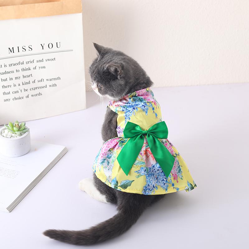Платья для кошек в западном стиле Gotas Summer Satin Sphynx Cat Юбка Платье для котят Kedi Persian mascotas Одежда Одежда для собак