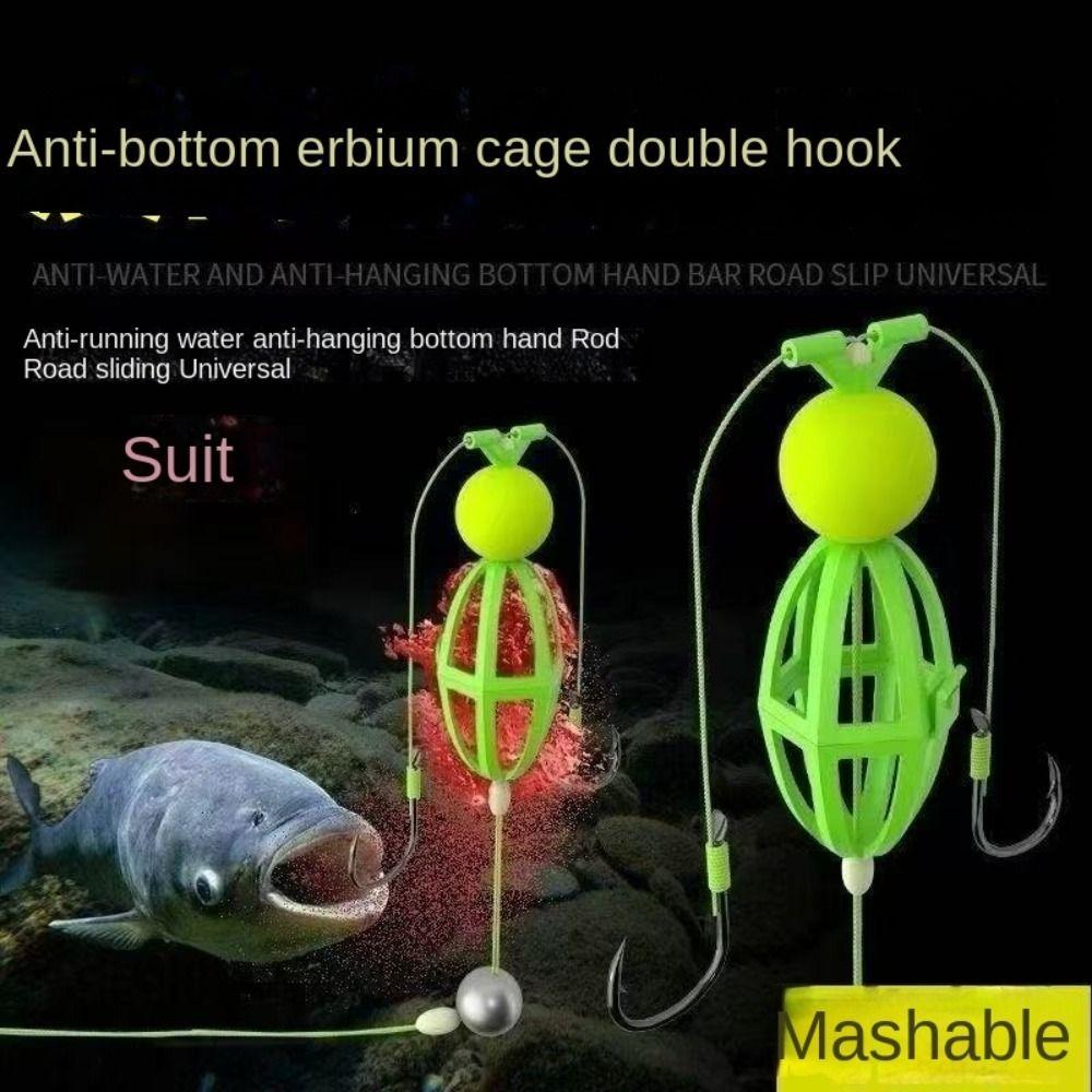 String Hook Fishing Bait Cage Carbon Steel Fishing Spring Bait Cage Line Group Feeder Sinker Sea